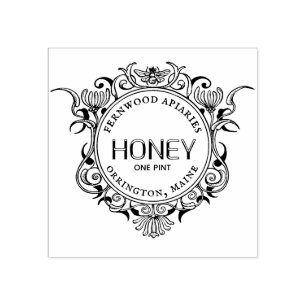 Elaborate Honeybee Frame HONEY Rubber Stamp