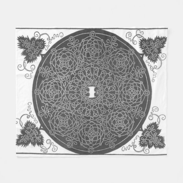 Elaborate Knot Pattern (by Albrecht Dürer) Fleece Blanket (Front (Horizontal))