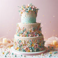 ELABORATE PASTEL FLORAL CAKE BIRTHDAY