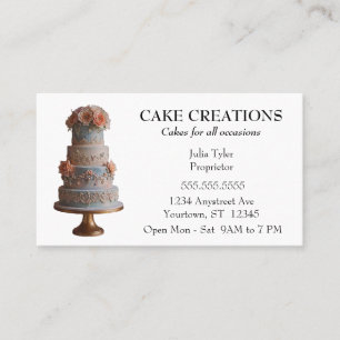 Elaborate Rose Cake Baker Cake Shop Bake Shop Business Card