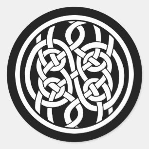 Elaborately framed Celtic Nordic Viking knot Classic Round Sticker