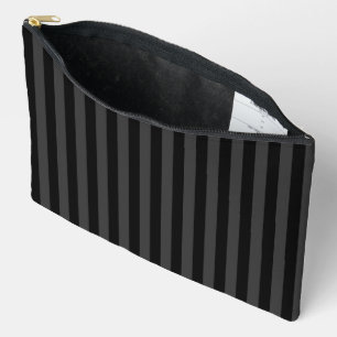 Elagnat Black & Smoky Black Vertical Stripes  Accessory Pouch