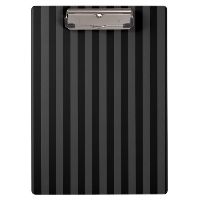 Elagnat Black & Smoky Black Vertical Stripes  Clipboard (Front)
