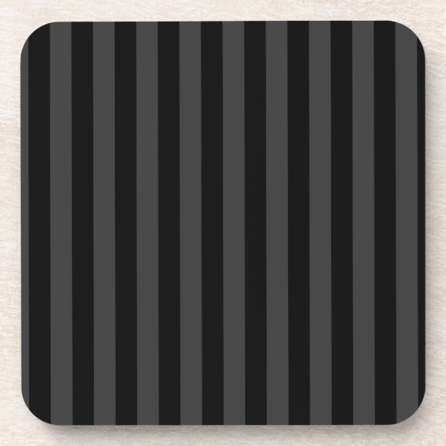 Elagnat Black & Smoky Black Vertical Stripes  Coaster (Front)