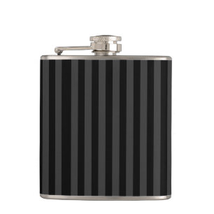 Elagnat Black & Smoky Black Vertical Stripes Hip Flask