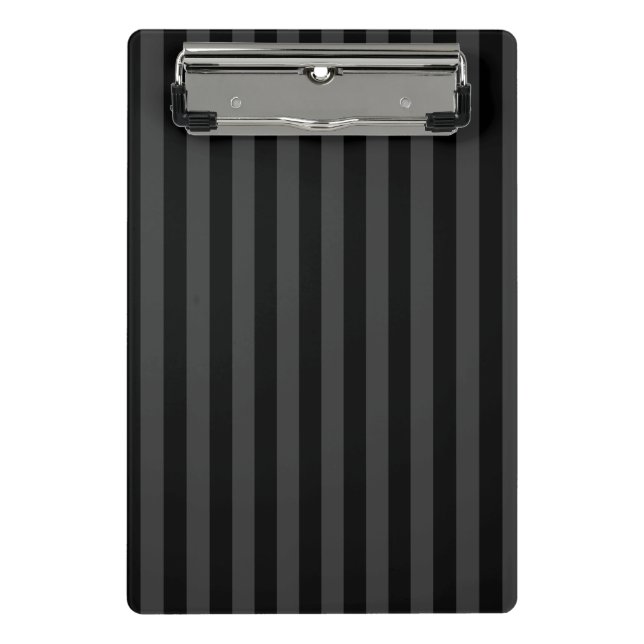 Elagnat Black & Smoky Black Vertical Stripes  Mini Clipboard (Front)