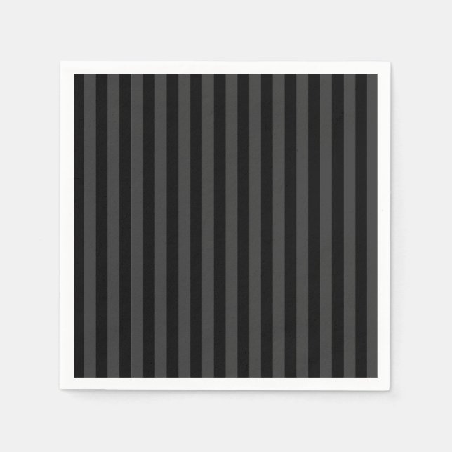 Elagnat Black & Smoky Black Vertical Stripes  Napkin (Front)