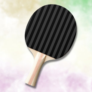Elagnat Black & Smoky Black Vertical Stripes Ping Pong Paddle