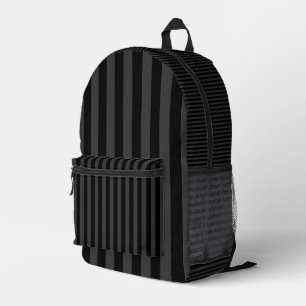 Elagnat Black & Smoky Black Vertical Stripes Printed Backpack