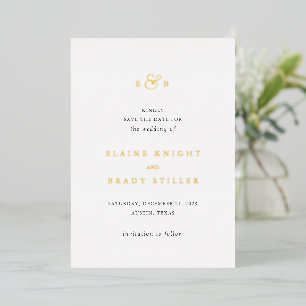 Elaine Monogram Elegant Wedding Save the Date