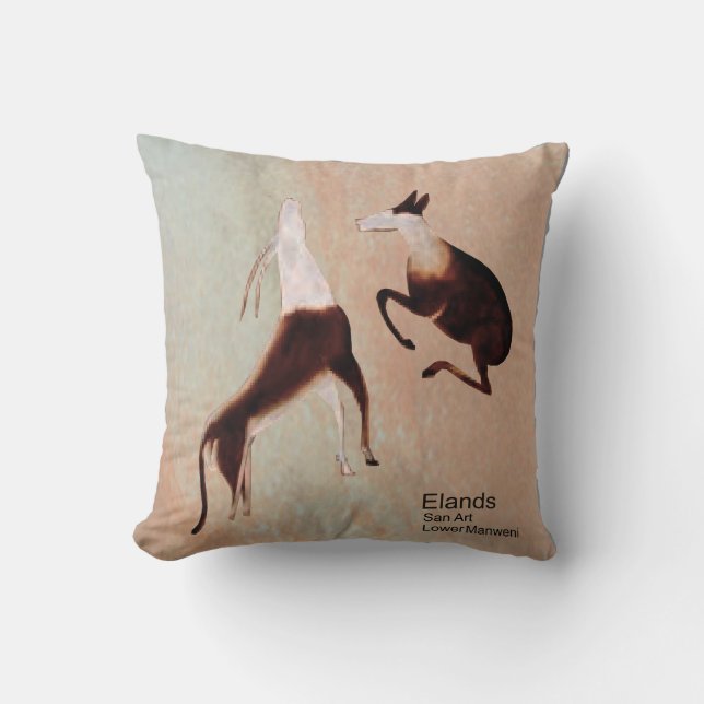 Eland. San Art Throw Pillows (Front)