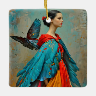 “Elaris” - Feathers of Becoming Ceramic Ornament