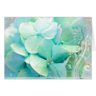 Elation card, Hydrangeas mint green, aqua