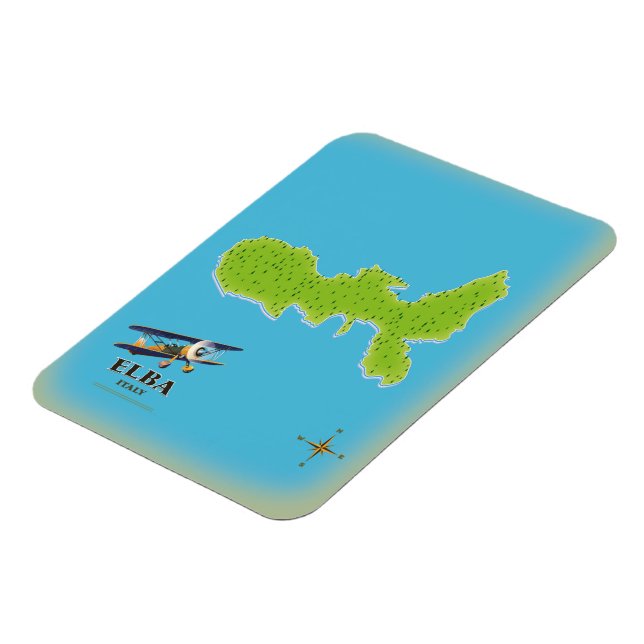 Elba Italy map travel poster Magnet (Left Side)