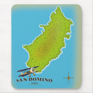 Elba Italy map travel poster Mouse Pad