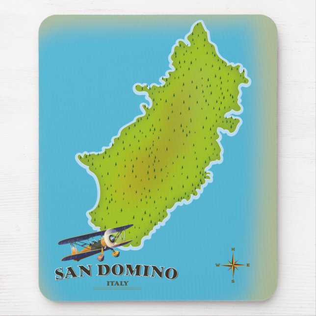 Elba Italy map travel poster Mouse Pad (Front)