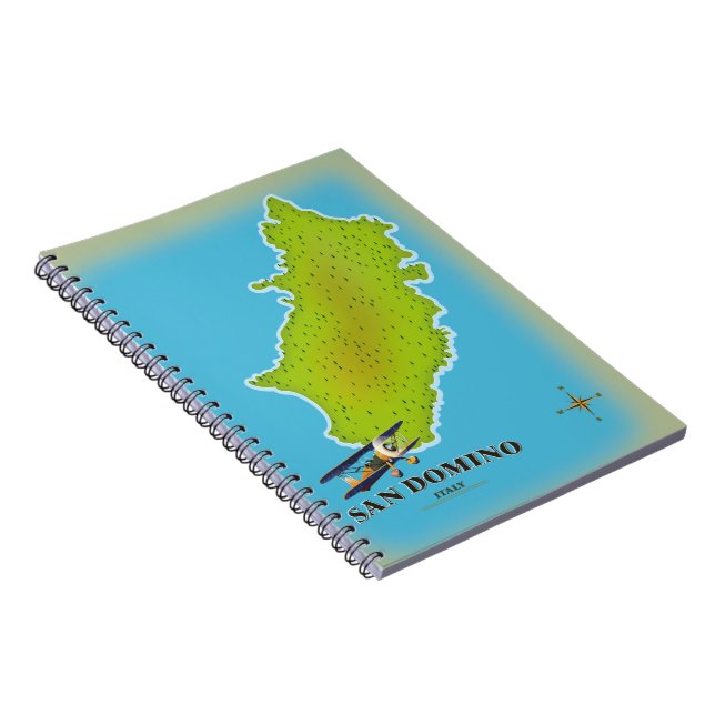Elba Italy map travel poster Notebook (Right Side)