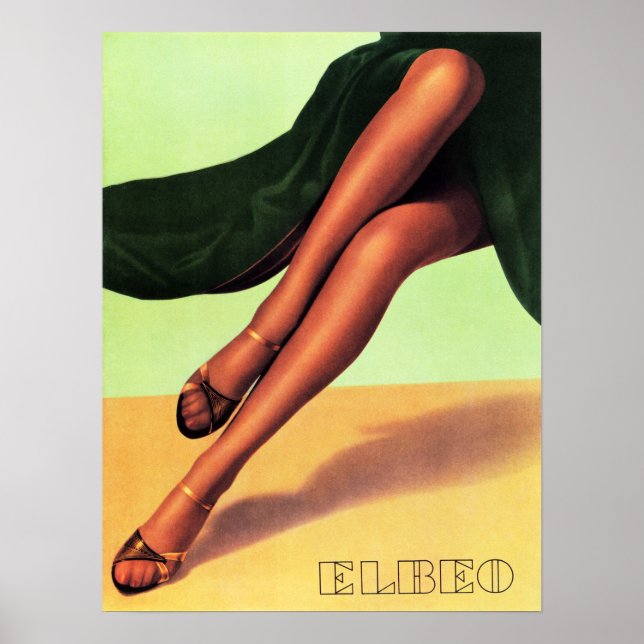 ELBEO Women Hosiery Stocking Pantyhose Retro Ad Poster (Front)