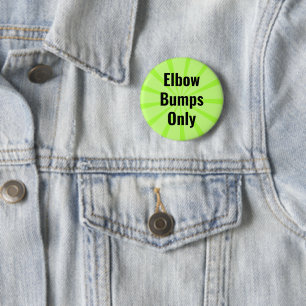 Elbow Bumps No Handshakes Social Distancing 6 Cm Round Badge