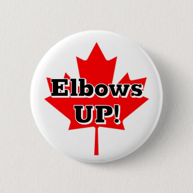 Elbows UP! 6 Cm Round Badge (Front)