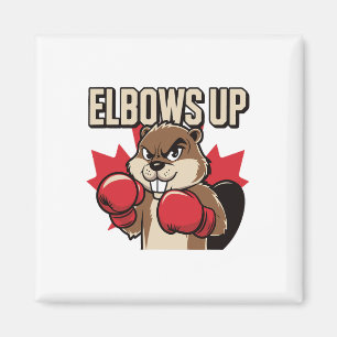 Elbows Up Beaver Boxing Proud Canadian Strong Cana Magnet