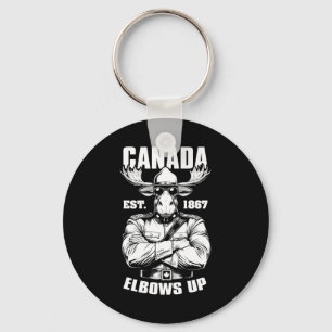 Elbows Up Canada 1867 Funny Canadian Proud Mountie Key Ring