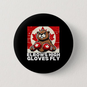 Elbows Up Canada Canadian Counter Tariffs Beaver B 6 Cm Round Badge