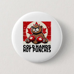 Elbows Up Canada Canadian Counter Tariffs Beaver B 6 Cm Round Badge