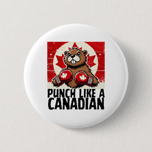 Elbows Up Canada Canadian Counter Tariffs Beaver B 6 Cm Round Badge