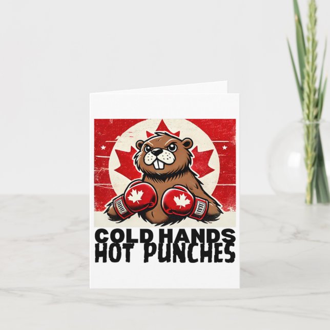 Elbows Up Canada Canadian Counter Tariffs Beaver B Card (Front)