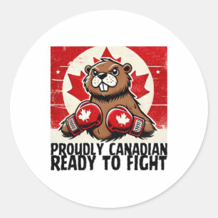 Elbows Up Canada Canadian Counter Tariffs Beaver B Classic Round Sticker