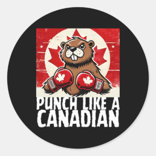 Elbows Up Canada Canadian Counter Tariffs Beaver B Classic Round Sticker