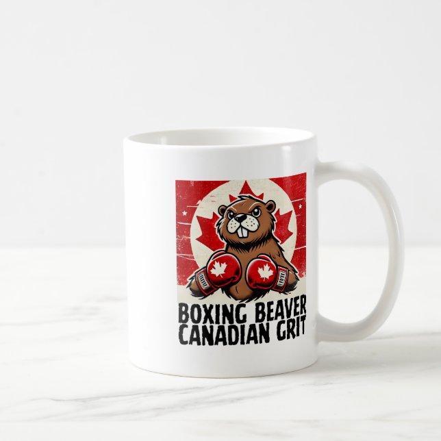 Elbows Up Canada Canadian Counter Tariffs Beaver B Coffee Mug (Right)