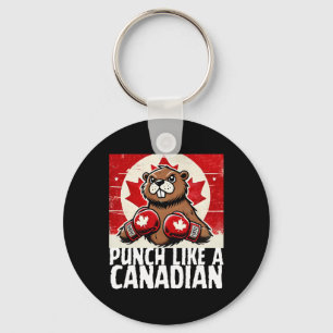 Elbows Up Canada Canadian Counter Tariffs Beaver B Key Ring