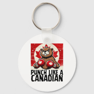 Elbows Up Canada Canadian Counter Tariffs Beaver B Key Ring