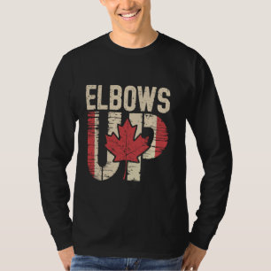Elbows Up Canada Canadian Flag Pride North Strong T-Shirt