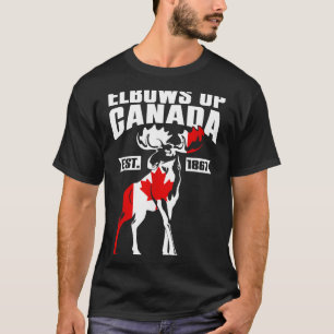 Elbows Up Canada Day Est 1867 Moose Maple Leaf T-Shirt