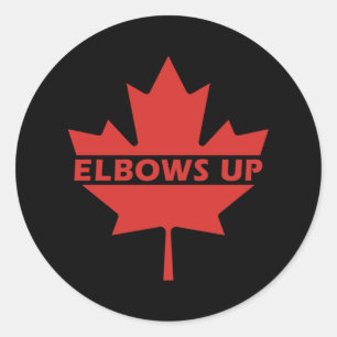 Elbows Up Canada - Defiant Red Maple Leaf - Anti-t Classic Round Sticker