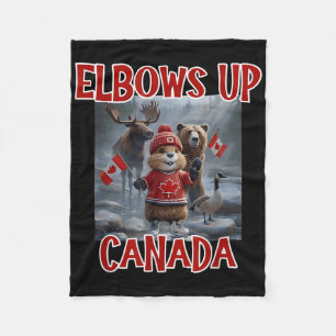 Elbows Up Canada Est 1867 Proud Canadian Strong Ca Fleece Blanket
