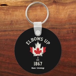  Elbows Up Canada Est 1867 Proud Canadian Vintage Key Ring