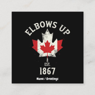 Elbows Up Canada Est 1867 Proud Canadian Vintage Square Business Card