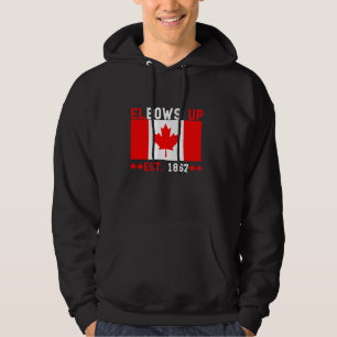 Elbows Up Canada Flag Pride Canada Strong Canadian Hoodie