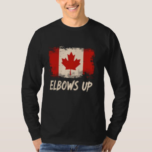 Elbows up canada free canadian flag retro vintage T-Shirt
