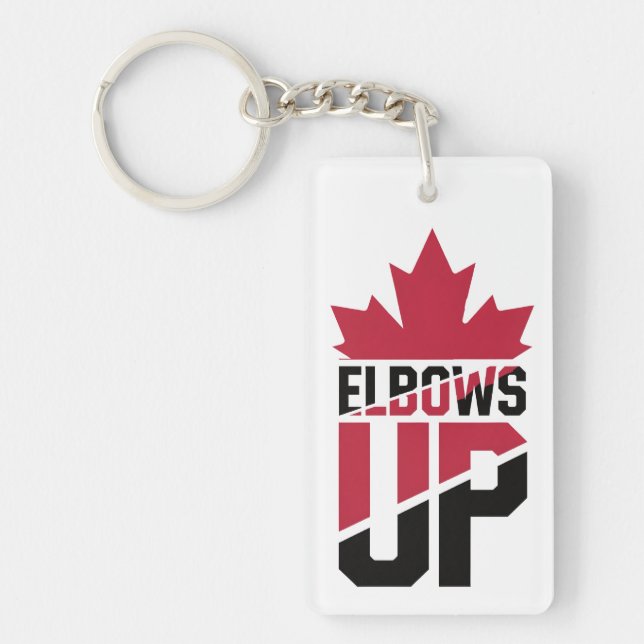 Elbows Up Canada Key Ring (Front)