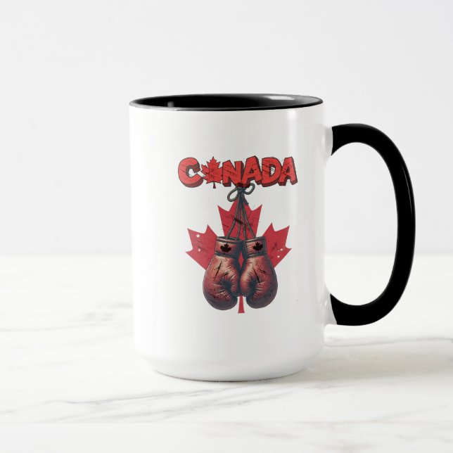 elbows up canada, made in canada 100% canada mug (Right)