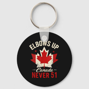 Elbows Up Canada Never 51 Canada Flag Key Ring