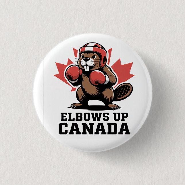 Elbows Up Canada Proud 3 Cm Round Badge (Front)