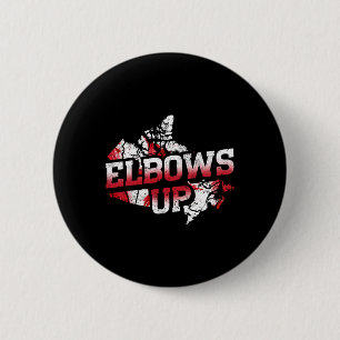 Elbows Up Canada Proud Canadian Hockey Canadian Ma 6 Cm Round Badge