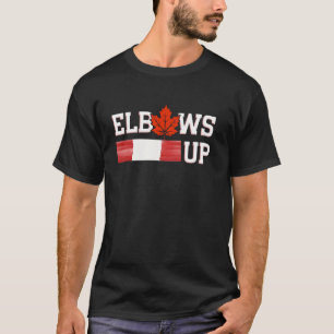 Elbows Up Canada Proud Canadian Hockey T-Shirt