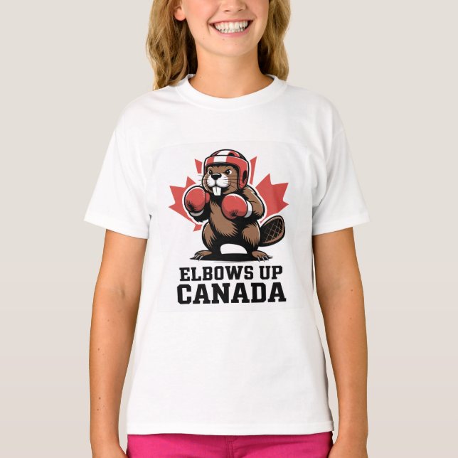 Elbows Up Canada Proud T-Shirt (Front)